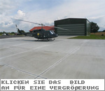 Ansicht des Hangars fr den Hubschrauber
